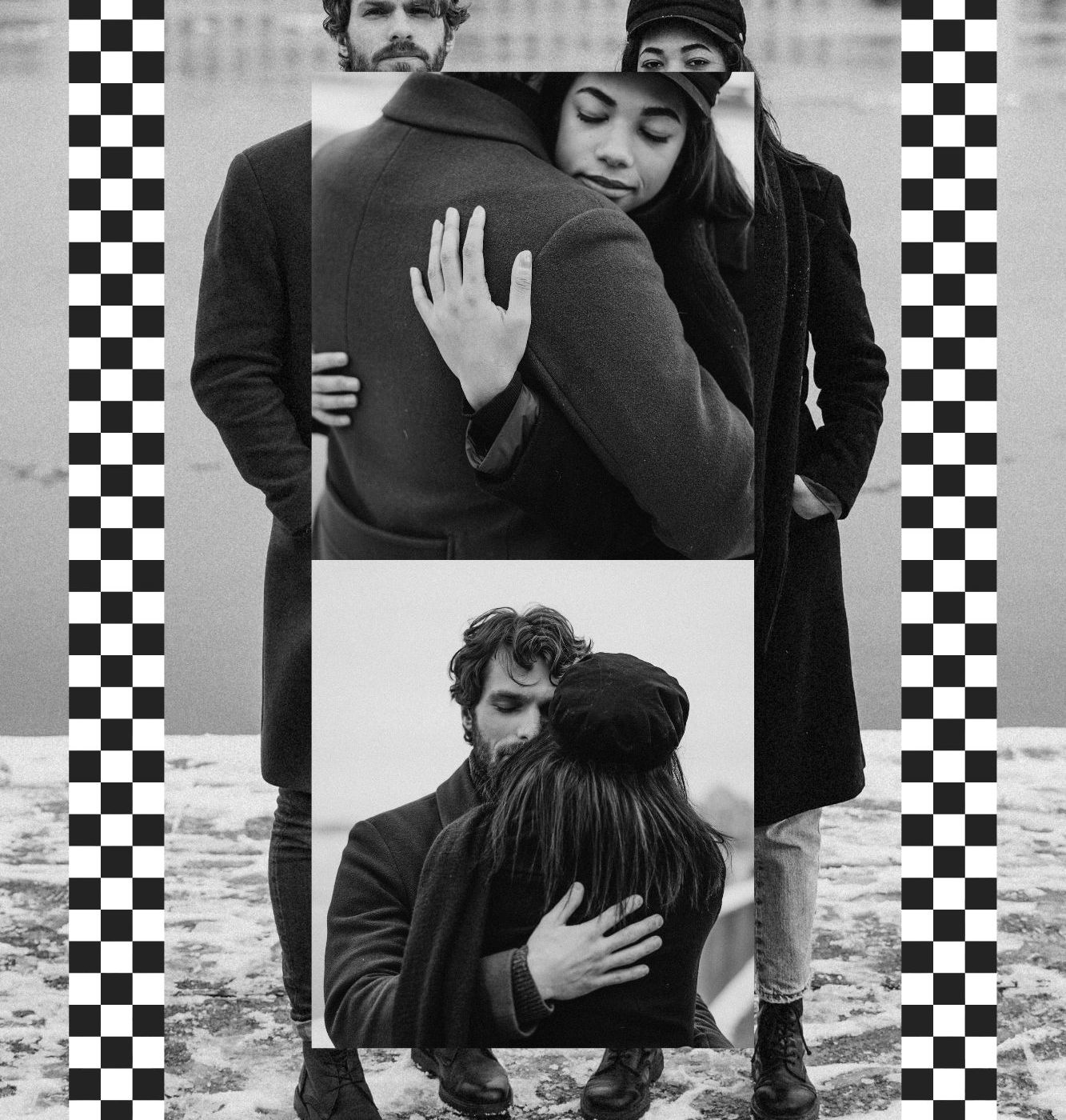 Black and White Retro Couple Photography Photo Collage